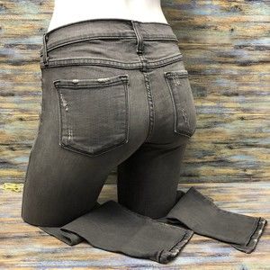 Flying Monkey Jeans Cropped Skinny Stretch Distressed Low Rise Womens Size 27